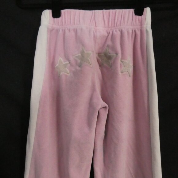 BONGO | medium | Pink Velour Sweatpants | Side White Stripes | 4 Grey Star Back - Picture 13 of 16